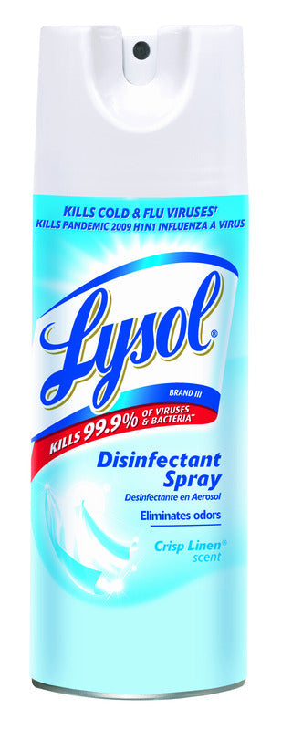 Lysol Crisp Linen Scent Disinfectant Spray 12.5 oz 1 pk, Pack of 12