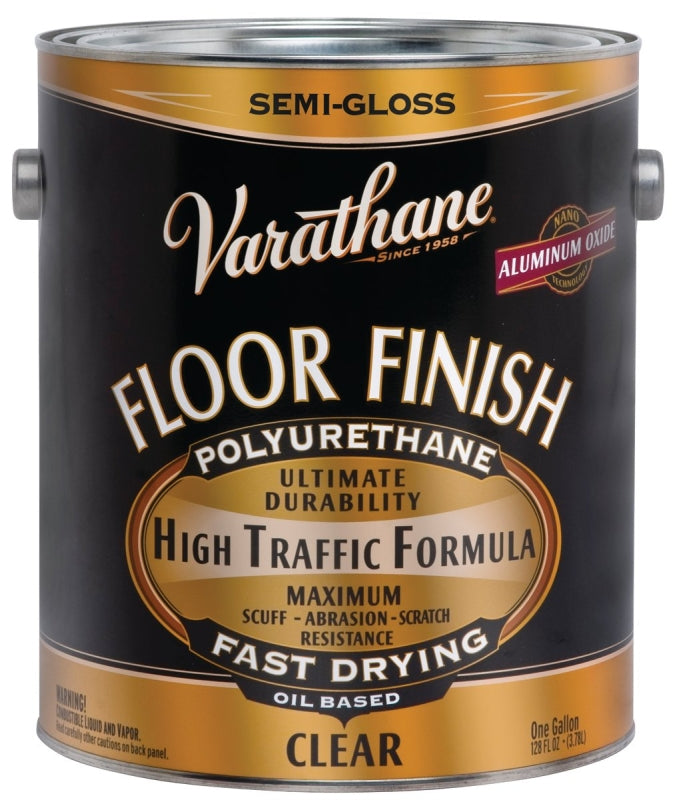 Varathane 130131 Premium Polyurethane Floor Finish, Semi-Gloss, Liquid, Crystal Clear, 1 gal, Can, Pack of 2