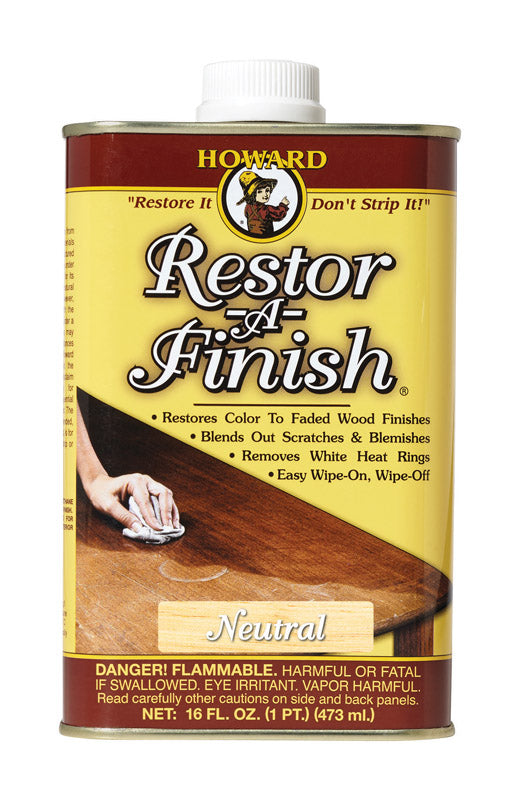 Howard Restor-A-Finish Semi-Transparent Neutral Oil-Based Wood Restorer 1 pt