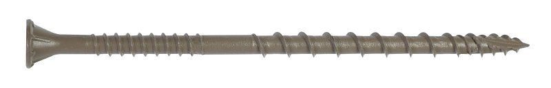 Simpson Strong-Tie Deck-Drive DSVT DSVT3R5LB Deck Screw, #10 Thread, 3 in L, Variable Thread, Tan, Ribbed Flat Head