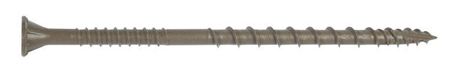 Simpson Strong-Tie Deck-Drive DSV DSVT3S Screw, #10 Thread, 3 in L, Ribbed Flat Head, T25 Drive, Steel