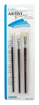 Linzer No. 0/2/4 Flat Artist Paint Brush Set, Pack of 12
