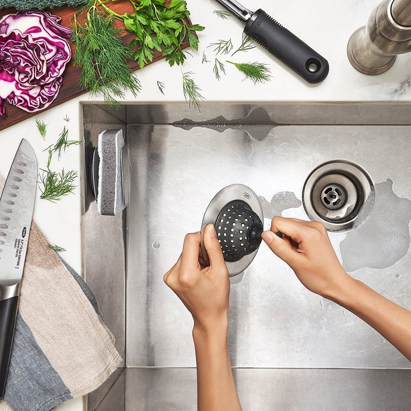 Good Grips 1308200 Sink Strainer, Silicone/Stainless Steel