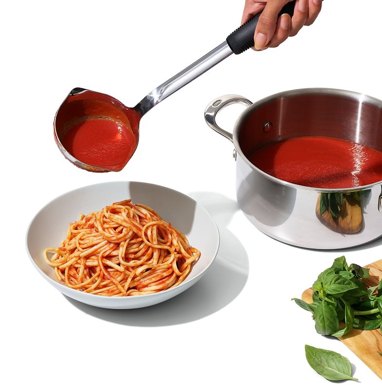 Good Grips 11283400 Ladle, 11.9 in OAL, Stainless Steel, Polished