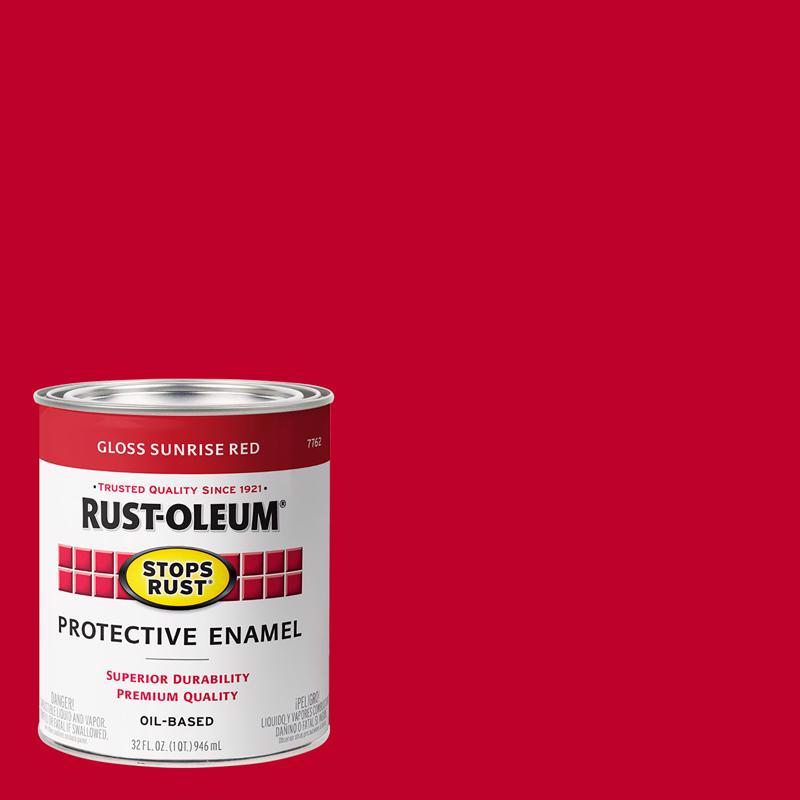 Rust-Oleum Stops Rust Indoor and Outdoor Gloss Sunrise Red Oil-Based Protective Paint 1 qt, Pack of 2