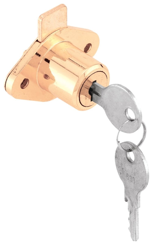 Defender Security U 9947 Drawer and Cabinet Lock, Brass, Keyed Lock, Y13 Yale Keyway, Steel