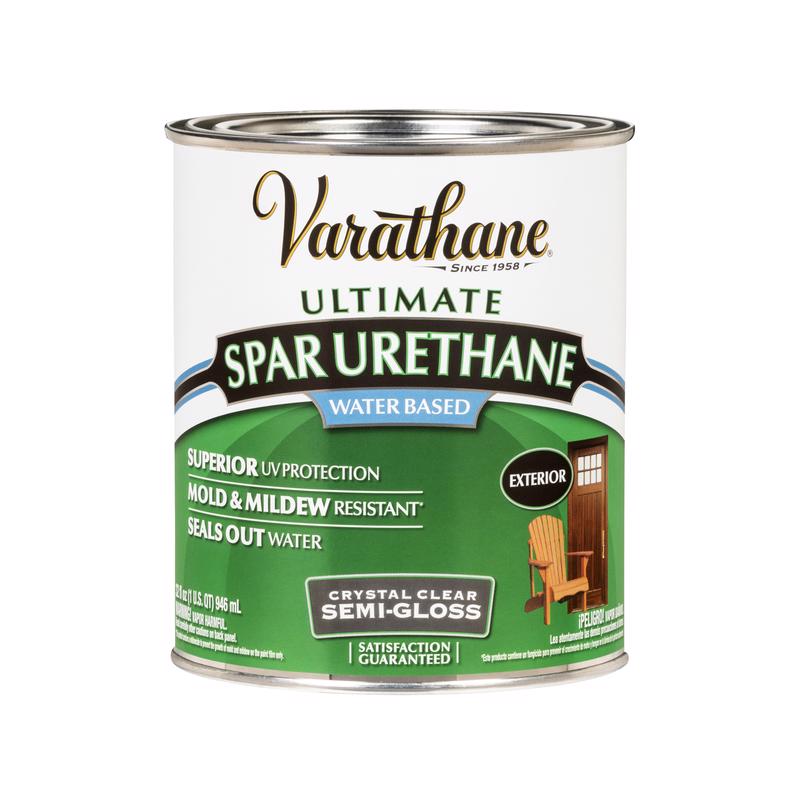 Varathane Ultimate Semi-Gloss Clear Water-Based Spar Urethane 1 qt, Pack of 2