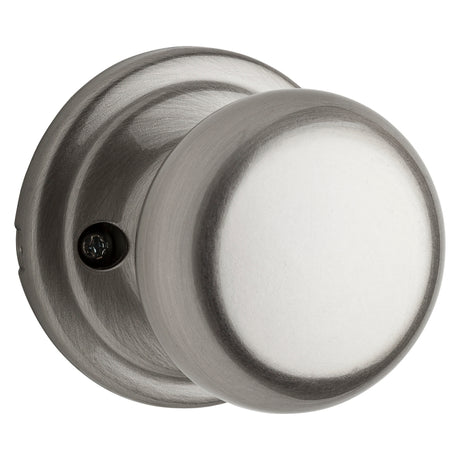 Kwikset Signature Series 720H 156ALBX Passage Knob, Zinc, Satin Nickel, 2-3/8 to 2-3/4 in Backset, 2-1/4 in Strike