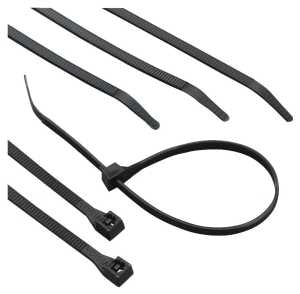 Calterm 73272 Cable Tie, 2 in Max Bundle Dia, 6/6 Nylon, Black, 8 in L, 100/BAG