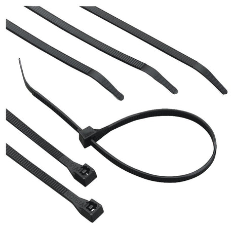 Calterm 73272 Cable Tie, 2 in Max Bundle Dia, 6/6 Nylon, Black, 8 in L, 100/BAG