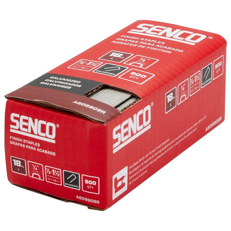 Senco A809909R Medium Wire Staple Strip Assortment, 1/4 in W Crown, 1/2, 5/8, 3/4, 7/8, 1, 1-1/8, 1-1/4, 1-1/2 in L Leg