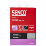 Senco CZ21EAAR Micro Strip Pin Nail, 2 in L, 23 ga, Steel, Galvanized/Plain, Headless Head, Smooth Shank