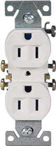 Eaton Wiring Devices 270W/10 Duplex Receptacle, PVC, White, 2-Pole, 15 A, 125 V, 3-Wire, NEMA: 5-15R