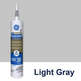 GE Advanced Light Gray Silicone 2 Window and Door Caulk Sealant 10.1 oz, Pack of 12