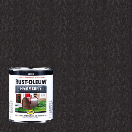 Rust-Oleum Stops Rust Indoor and Outdoor Hammered Black Oil-Based Protective Paint 1 qt, Pack of 2