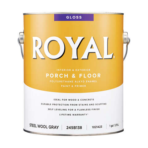 Royal Gloss Steel Wool Gray Porch & Floor Alkyd Enamel 1 gal, Pack of 4