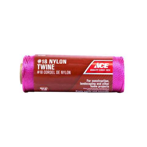 Ace 18 in. D X 525 ft. L Pink Twisted Nylon Twine