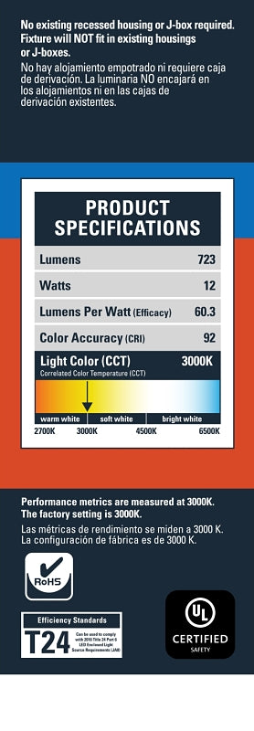 LIGHT RCSD LED W/DIR MT KT 4IN