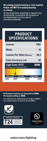 LIGHT RCSD LED W/DIR MT KT 6IN