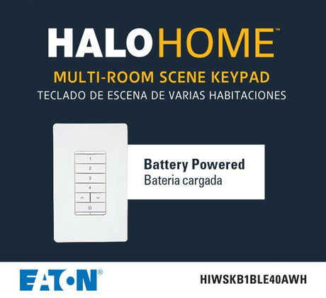 Halo HIWSKB1BLE40AWH Scene Keypad, Bluetooth, Wireless, White, Pack of 4