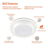 Halo HLS HLS6099301EWH-6BP Surface Light, 132 mA, 120 V, 16 W, LED Lamp, 900 Lumens, 3000 K Color Temp