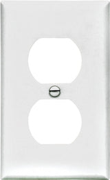 Eaton Wiring Devices BP5132W Wallplate, Standard-Size, 4-1/2 in L, 2-3/4 in W, 1 -Gang, Nylon, White, High-Gloss, Pack of 5