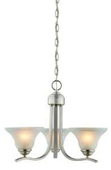 Boston Harbor 1571-3C Chandelier, 120 V, 60 W, 1-Tier, 3-Lamp, A19/CFL Lamp, Metal Fixture