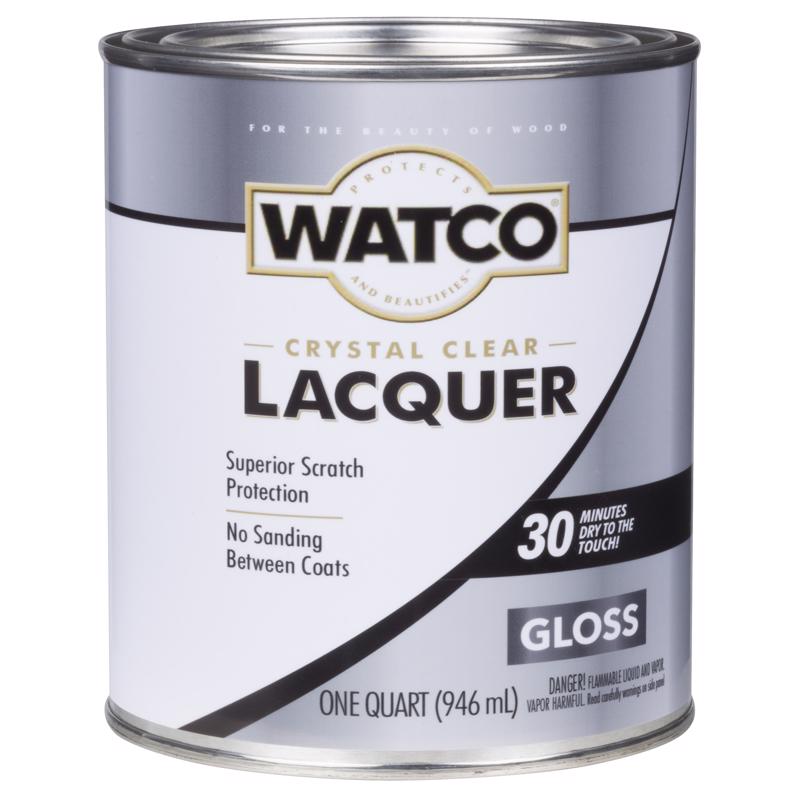 Watco Gloss Clear Oil-Based Alkyd Wood Finish Lacquer 1 qt, Pack of 6