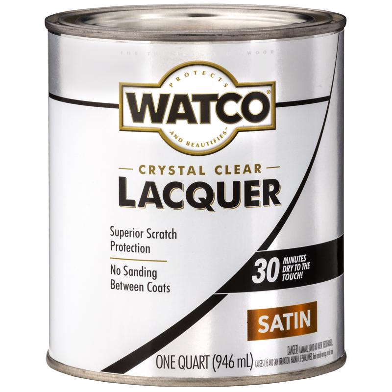 Watco Satin Clear Oil-Based Alkyd Wood Finish Lacquer 1 qt, Pack of 6