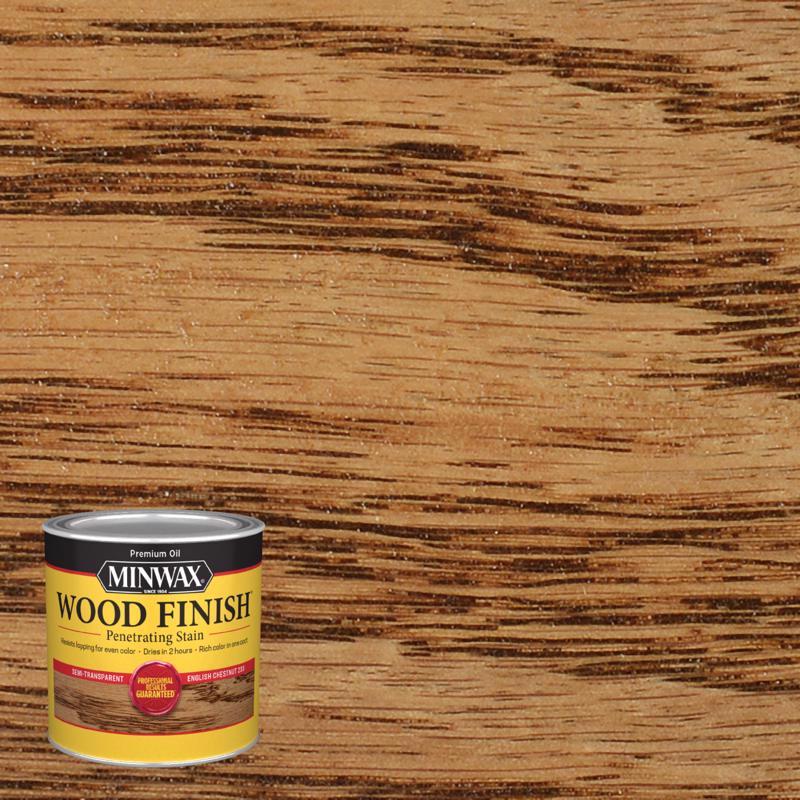 Minwax Wood Finish Semi-Transparent English Chestnut Oil-Based Penetrating Wood Stain 1/2 pt, Pack of 4