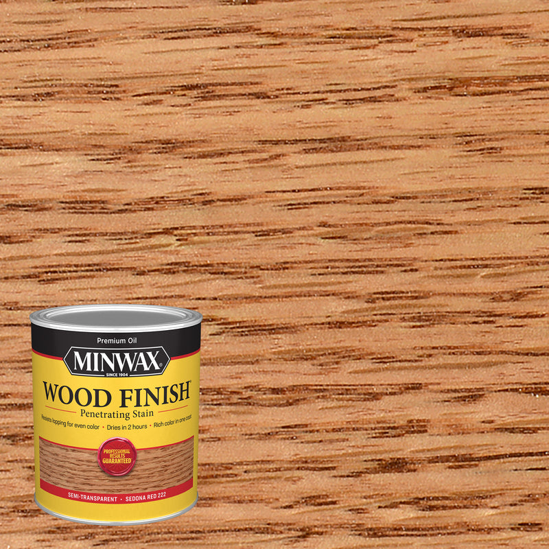 Minwax Wood Finish Semi-Transparent Sedona Red Oil-Based Penetrating Wood Stain 1 qt, Pack of 4