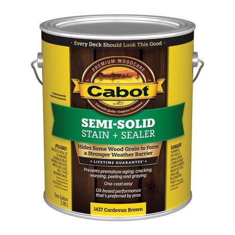 Cabot Semi-Solid Semi-Solid Cordovan Leather Oil-Based Deck and Siding Stain 1 gal, Pack of 4