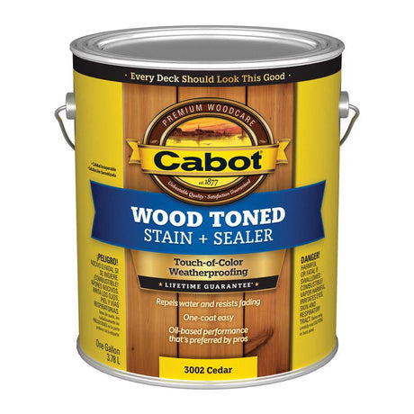 Cabot Wood Toned Transparent Cedar Oil-Based Deck and Siding Stain 1 gal, Pack of 4