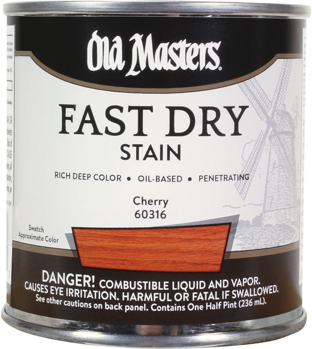 Old Masters 60316 Fast Dry Stain, Cherry, Liquid, 0.5 pt
