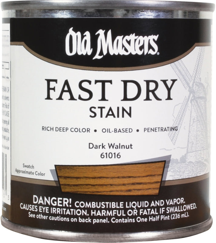 Old Masters 61016 Wood Stain, Dark Walnut, Liquid, 0.5 pt