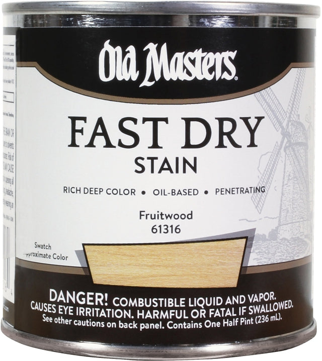 Old Masters 61316 Fast Dry Stain, Fruitwood, Liquid, 0.5 pt