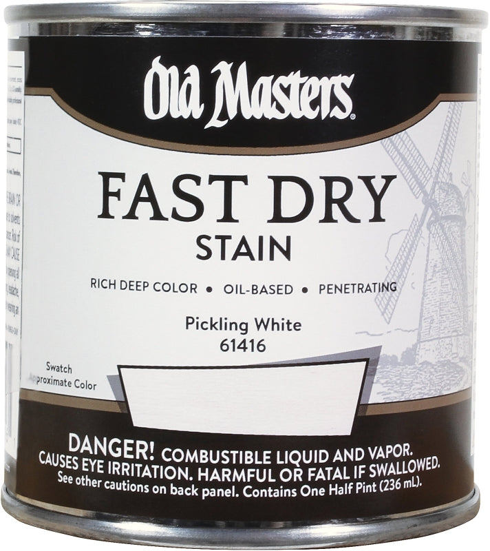 Old Masters 61416 Wood Stain, Pickled White, Liquid, 0.5 pt
