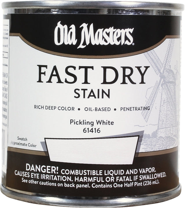 Old Masters 61416 Wood Stain, Pickled White, Liquid, 0.5 pt