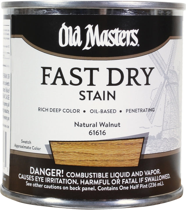 Old Masters 61616 Fast Dry Stain, Natural Walnut, Liquid, 0.5 pt