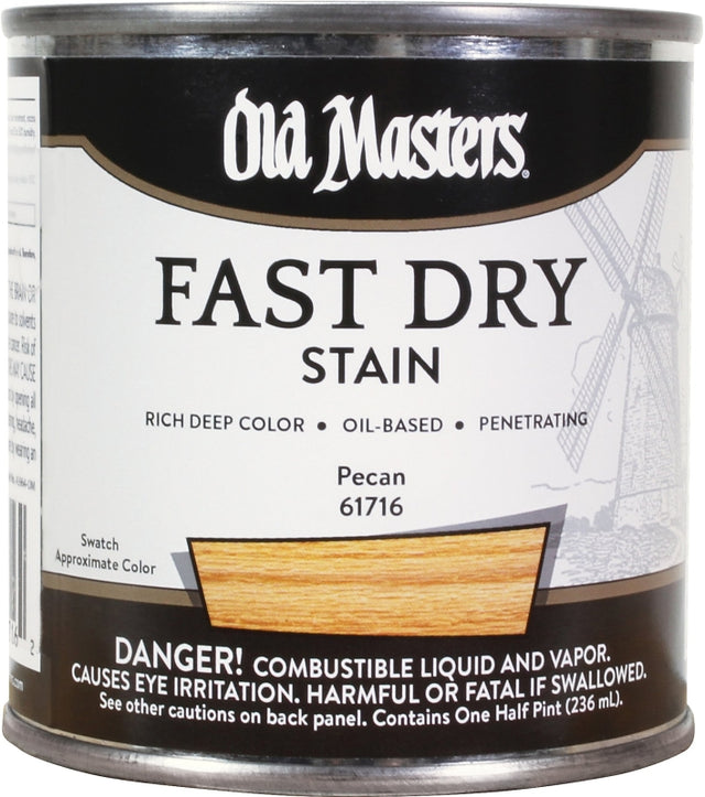 Old Masters 61716 Fast Dry Stain, Pecan, Liquid, 0.5 pt
