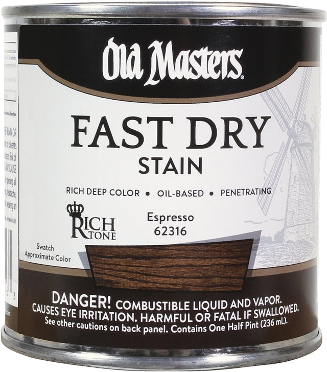 Old Masters 62316 Wood Stain, Espresso, Liquid, 0.5 pt