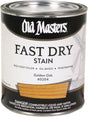 Old Masters 60204 Wood Stain, Oil Base, Golden Oak, Liquid, 1 qt