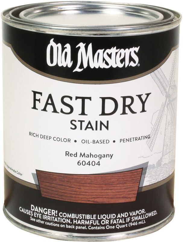 Old Masters 60404 Wood Stain, Oil Base, Red Mahogany, Liquid, 1 qt