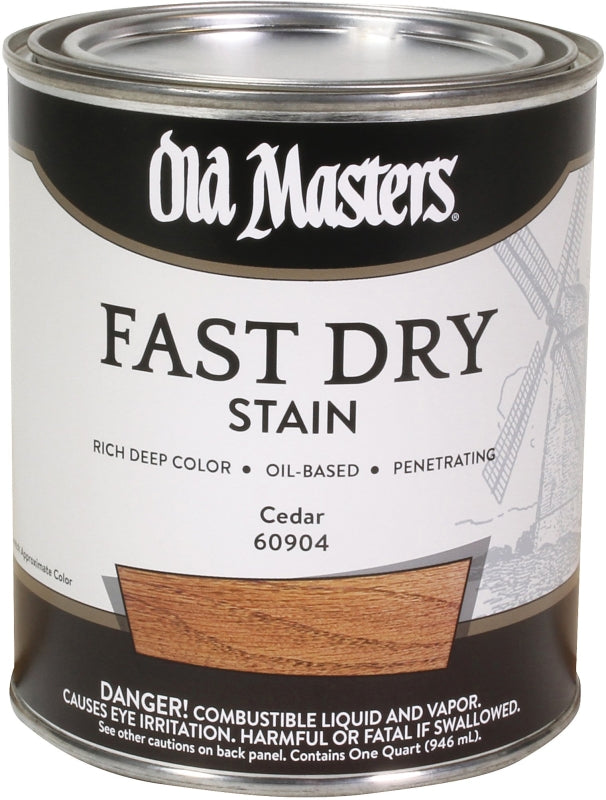 Old Masters 60904 Wood Stain, Oil Base, Cedar, Liquid, 1 qt