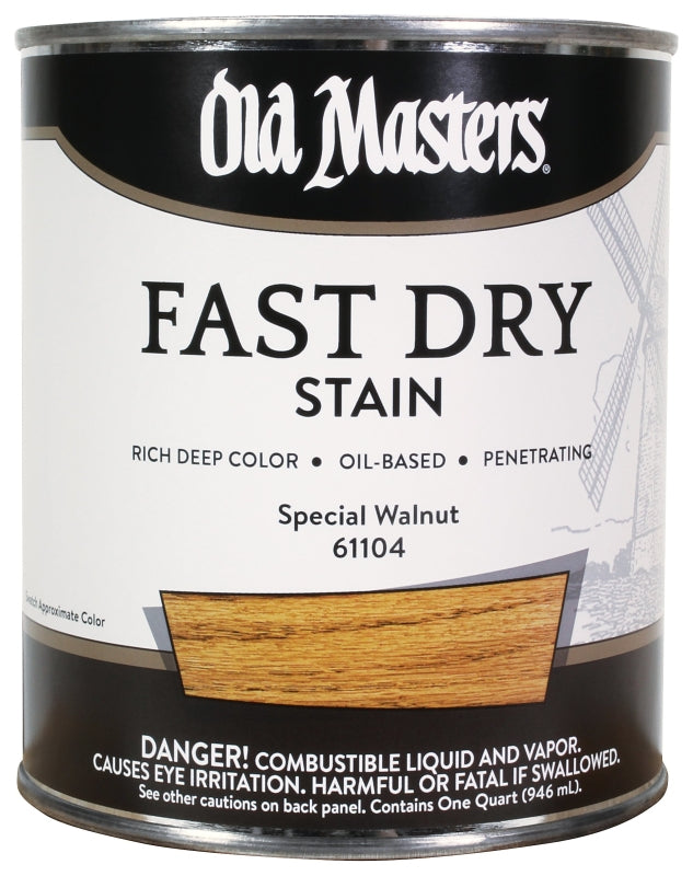 Old Masters 61104 Fast Dry Stain, Special Walnut, Liquid, 1 qt