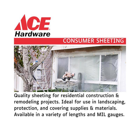 Ace 10 ft. W X 20 ft. L X 1 mil Plastic Drop Cloth 1 pk, Pack of 12
