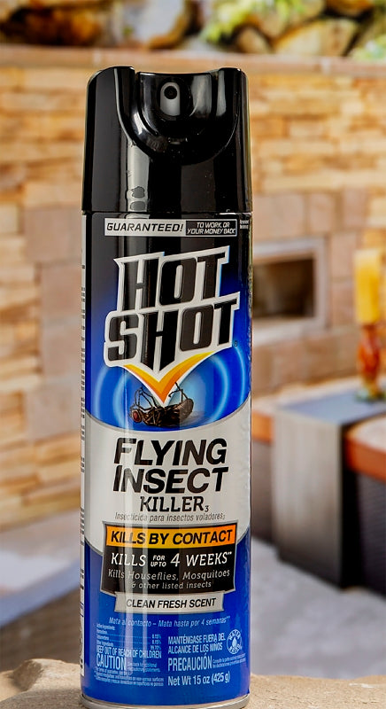 Hot Shot HG-96310 Flying Insect Killer, Liquid, Spray Application, 15 oz Can