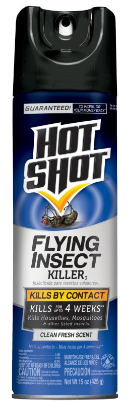 Hot Shot HG-96310 Flying Insect Killer, Liquid, Spray Application, 15 oz Can