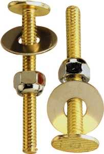Plumb Pak PP835-16 Bolt Set, 2-1/4 in Dimensions, Brass, Includes: (2) Bolts, (2) Nuts and (2) Washers