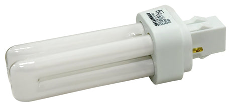 Sylvania 20480 Double Tube Compact Fluorescent Bulb, 13 W, T4 Lamp, GX23 Lamp Base, 671 Lumens, 2700 K Color Temp